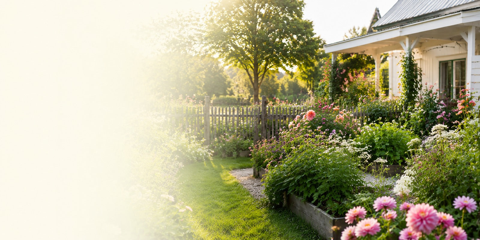 Fresh seasonal seed varieties growing in a home garden